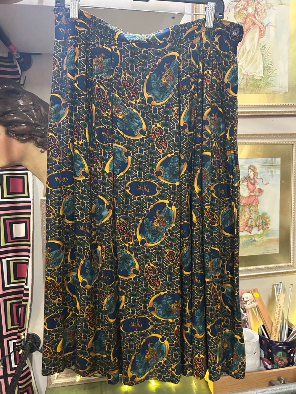 Vintage Pendleton Sophisticates Petite Equestrian Paisley Baroque Skirt